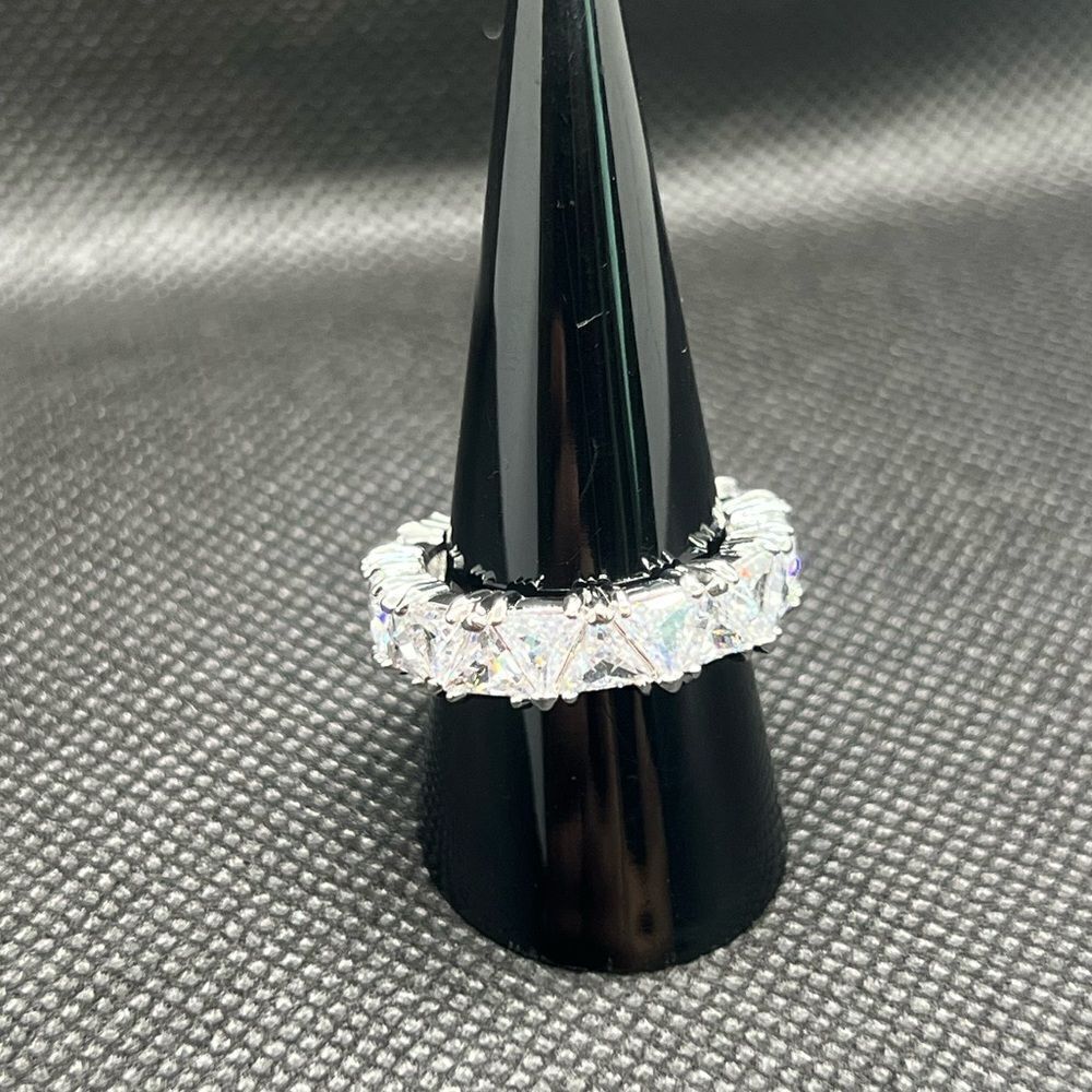 Silver Zirconium Eternity Ring-Bold and Brilliant - Picture 6 of 9